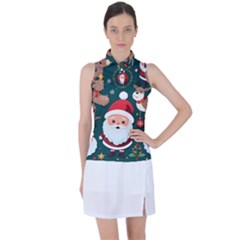 Christmas Santa Claus Women s Sleeveless Polo T-Shirt