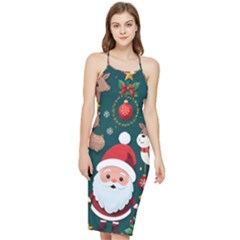 Christmas Santa Claus Bodycon Cross Back Summer Dress