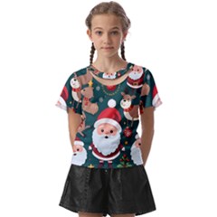 Christmas Santa Claus Kids  Front Cut T-Shirt