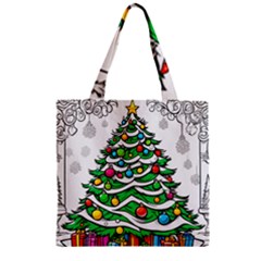 Christmas Tree Zipper Grocery Tote Bag by Vaneshop