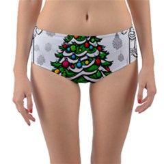Christmas Tree Reversible Mid-waist Bikini Bottoms by Vaneshop
