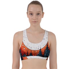 Moon Night Nature Dream Sky Back Weave Sports Bra by Vaneshop