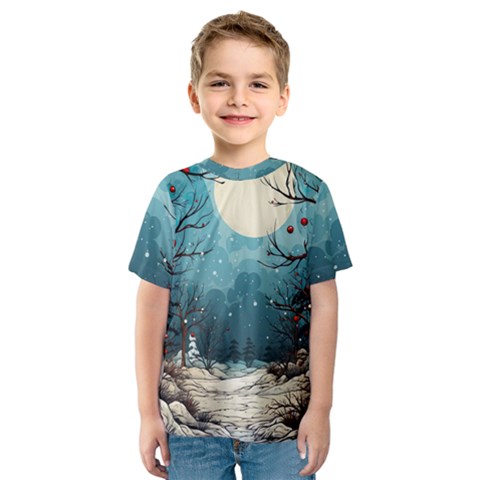 Christmas Frame Border Kids  Sport Mesh T-shirt by Vaneshop