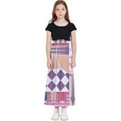 Abstract Shapes Colors Gradient Kids  Flared Maxi Skirt by Vaneshop