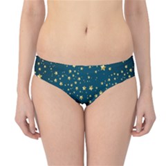 Star Golden Pattern Christmas Design White Gold Hipster Bikini Bottoms by Vaneshop