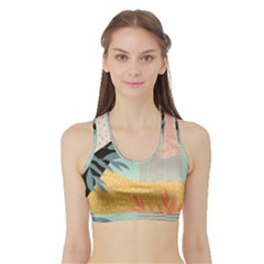 Leaves Pattern Design Colorful Decorative Texture Sports Bra With Border by Vaneshop