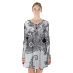 Apple Males Almond Bread Abstract Mathematics Long Sleeve Velvet V-neck Dress by Vaneshop