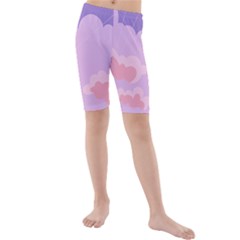 Sky Nature Sunset Clouds Space Fantasy Sunrise Kids  Mid Length Swim Shorts by Vaneshop