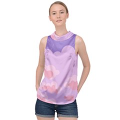 Sky Nature Sunset Clouds Space Fantasy Sunrise High Neck Satin Top by Vaneshop