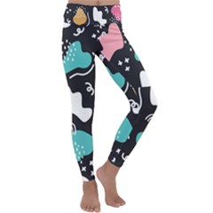 Art Pattern Design Background Print Kids  Lightweight Velour Classic Yoga Leggings by Vaneshop