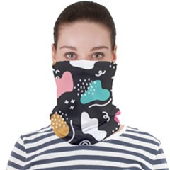 Art Pattern Design Background Print Face Seamless Bandana (adult)