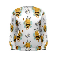 Art Bee Pattern Design Wallpaper Background Women s Sweatshirt by Vaneshop
