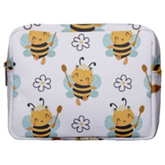 Art Bee Pattern Design Wallpaper Background Make Up Pouch (large) by Vaneshop
