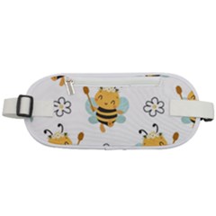 Art Bee Pattern Design Wallpaper Background Rounded Waist Pouch by Vaneshop