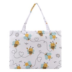 Bee Art Pattern Design Wallpaper Background Print Medium Tote Bag by Vaneshop