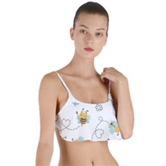 Bee Art Pattern Design Wallpaper Background Print Layered Top Bikini Top  by Vaneshop