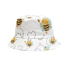 Bee Art Pattern Design Wallpaper Background Print Inside Out Bucket Hat