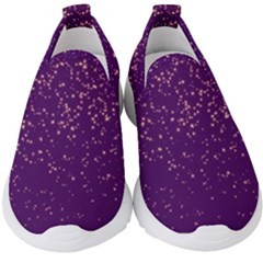 Purple Glittery Backdrop Scrapbooking Sparkle Kids  Slip On Sneakers