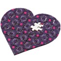 Geometric Pattern Retro Style Background Wooden Puzzle Heart View2