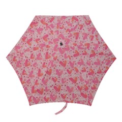 Valentine Romantic Love Watercolor Pink Pattern Texture Mini Folding Umbrellas by Vaneshop