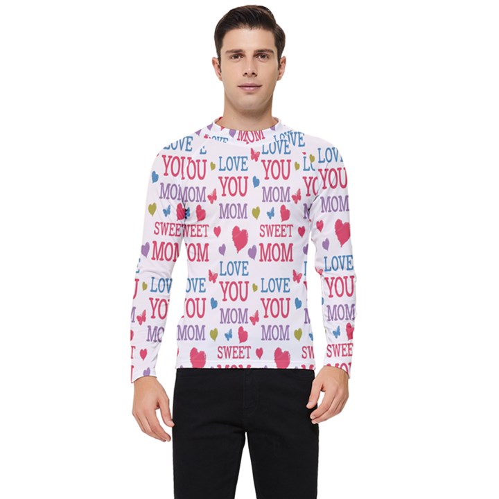 Love Mom Happy Mothers Day I Love Mom Graphic Men s Long Sleeve Rash Guard