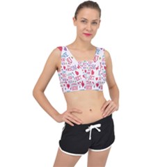 Love Mom Happy Mothers Day I Love Mom Graphic V-back Sports Bra by Vaneshop