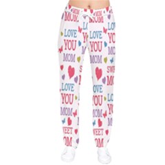 Love Mom Happy Mothers Day I Love Mom Graphic Women Velvet Drawstring Pants by Vaneshop