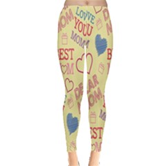 Love Mom Happy Mothers Day I Love Mom Graphic Pattern Everyday Leggings  by Vaneshop