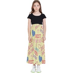 Love Mom Happy Mothers Day I Love Mom Graphic Pattern Kids  Flared Maxi Skirt by Vaneshop