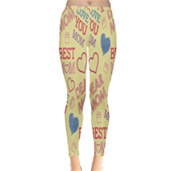 Love Mom Happy Mothers Day I Love Mom Graphic Pattern Inside Out Leggings by Vaneshop