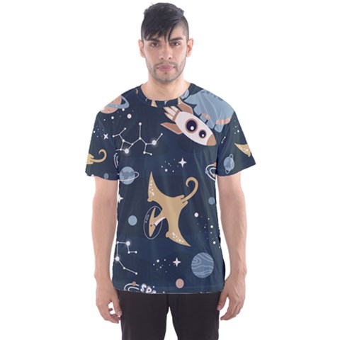 Space Theme Art Pattern Design Wallpaper Men s Sport Mesh T-shirt by Vaneshop