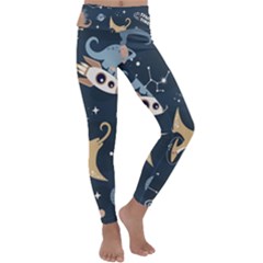 Space Theme Art Pattern Design Wallpaper Kids  Lightweight Velour Classic Yoga Leggings by Vaneshop