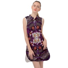 Rosette Kaleidoscope Mosaic Abstract Background Art Sleeveless Shirt Dress by Vaneshop