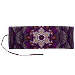 Rosette Kaleidoscope Mosaic Abstract Background Art Roll Up Canvas Pencil Holder (m)