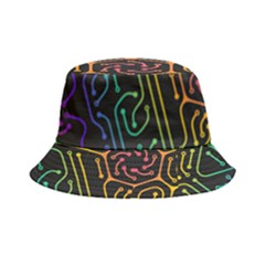 Circuit Hexagonal Geometric Pattern Background Pattern Bucket Hat by Vaneshop