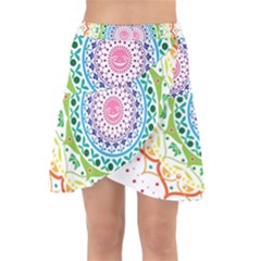 Mandala Pattern Rainbow Pride Wrap Front Skirt by Vaneshop