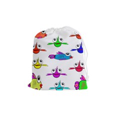 Fish Swim Cartoon Funnycute Drawstring Pouch (medium)