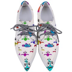 Fish Swim Cartoon Funnycute Pointed Oxford Shoes