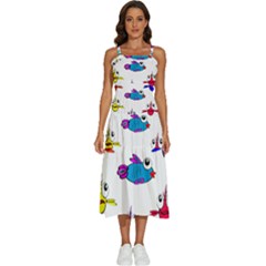 Fish Swim Cartoon Funnycute Sleeveless Shoulder Straps Boho Dress