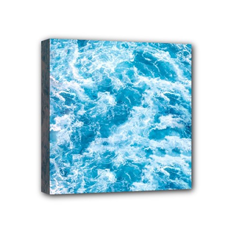 Blue Ocean Wave Texture Mini Canvas 4  x 4  (Stretched)