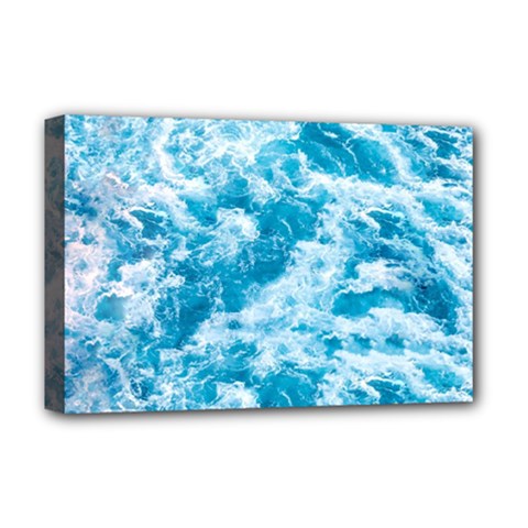 Blue Ocean Wave Texture Deluxe Canvas 18  X 12  (stretched) by Jack14