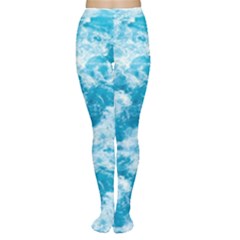 Blue Ocean Wave Texture Tights