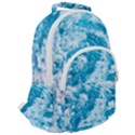 Blue Ocean Wave Texture Rounded Multi Pocket Backpack View2