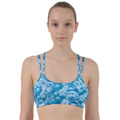 Blue Ocean Wave Texture Line Them Up Sports Bra by Jack14