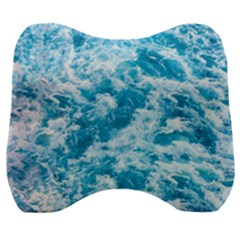 Blue Ocean Wave Texture Velour Head Support Cushion