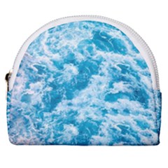 Blue Ocean Wave Texture Horseshoe Style Canvas Pouch by Jack14