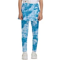 Blue Ocean Wave Texture Kids  Skirted Pants