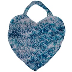 Summer Blue Ocean Wave Giant Heart Shaped Tote by Jack14