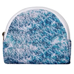 Summer Blue Ocean Wave Horseshoe Style Canvas Pouch by Jack14