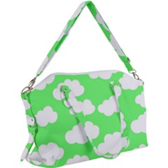 Cute Clouds Green Neon Canvas Crossbody Bag by ConteMonfrey